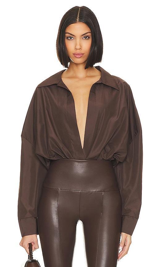 Oversized Boyfriend Shirt Bodysuit Norma Kamali Product Image