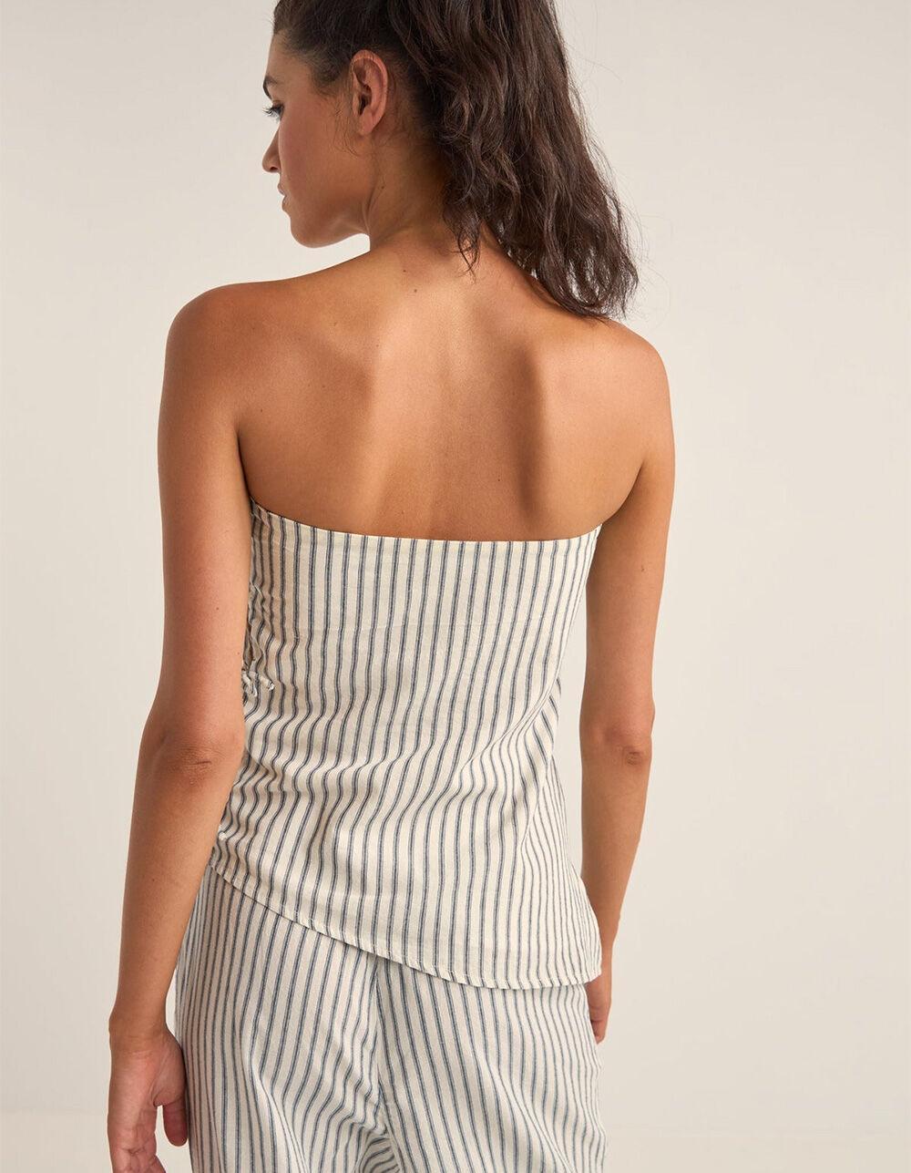 RHYTHM Frankie Womens Strapless Top - Cream Combo Product Image