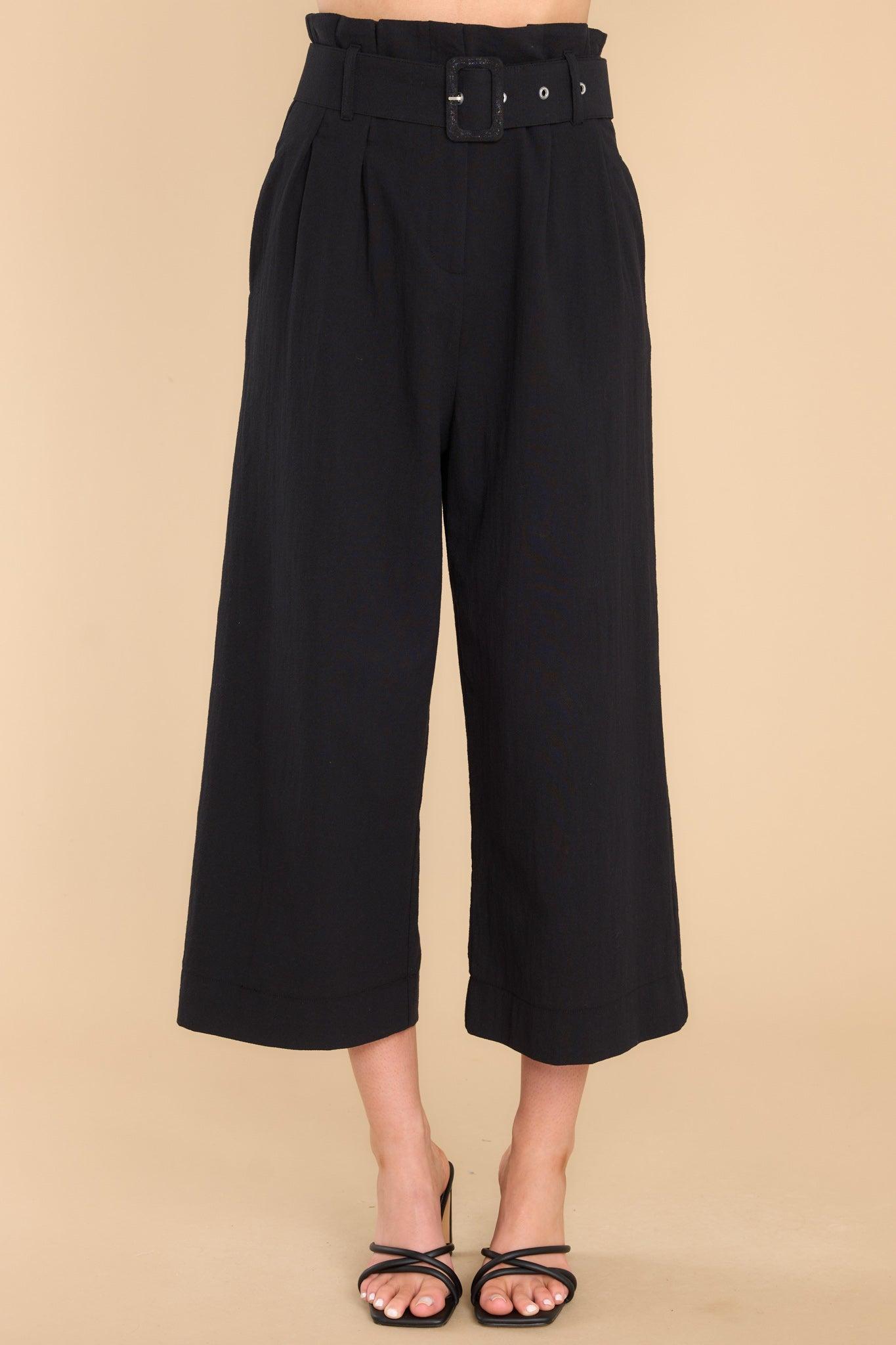 On The Ball Cropped Black Pants Product Image