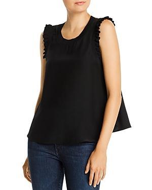 Tous Les Jours Lenore Crewneck Sleeveless Silk Top Product Image