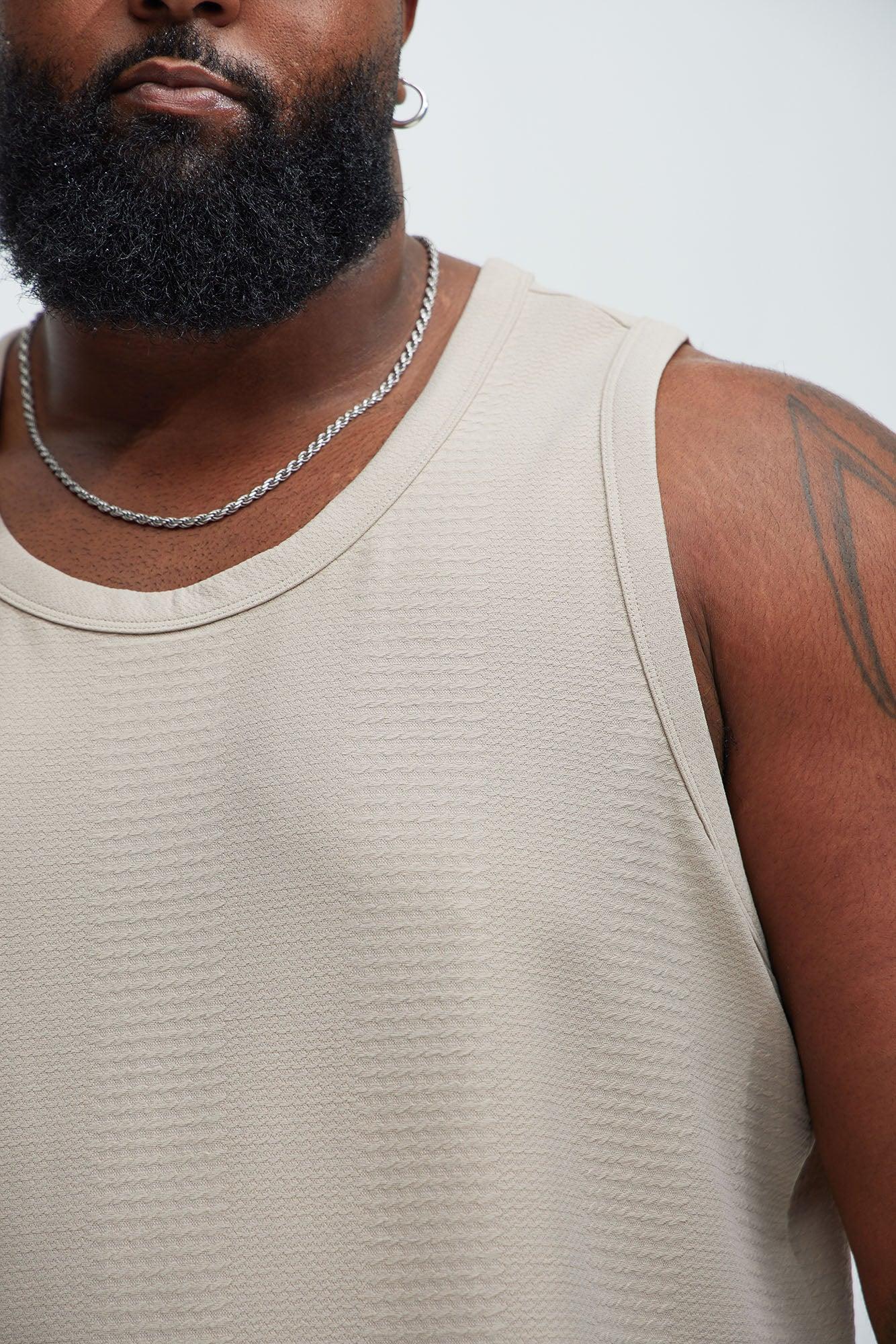 Angelo Textured Tank - Taupe Product Image