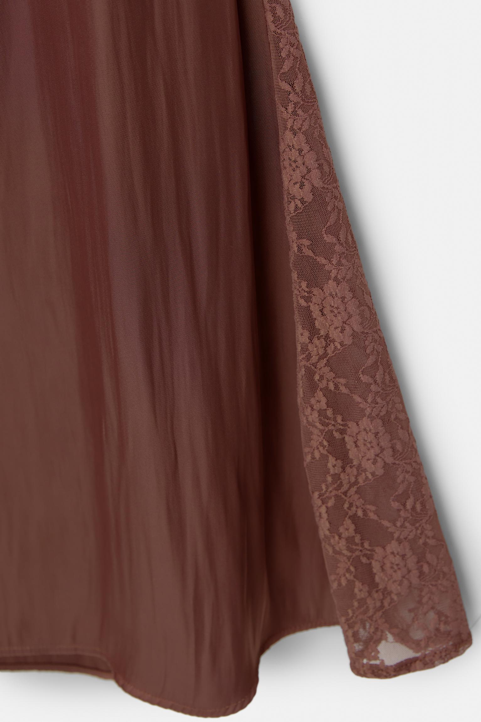 Satin lace midi skirt Product Image