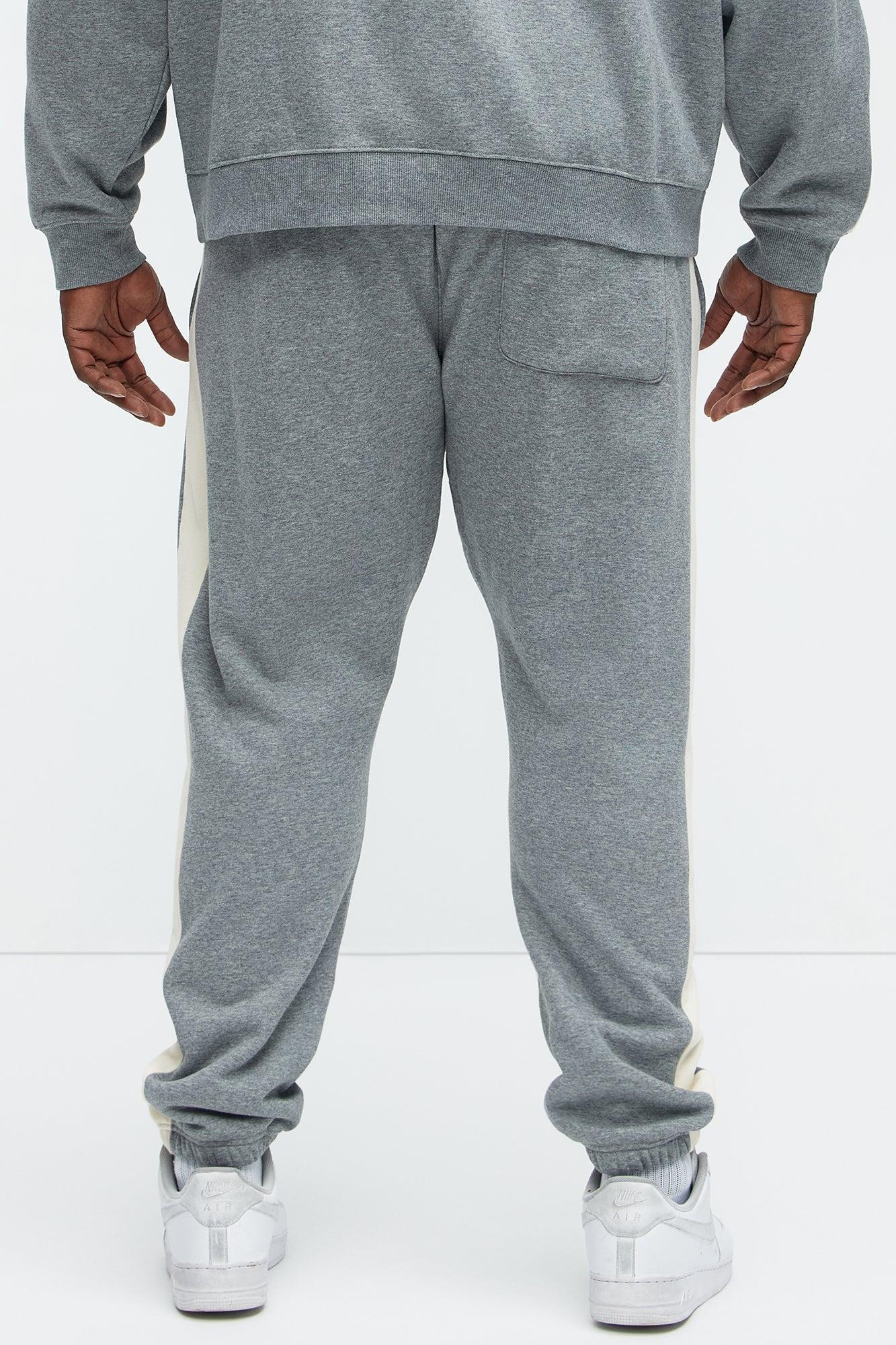 Tyson Heavyweight Striped Jogger - Heather Grey Product Image
