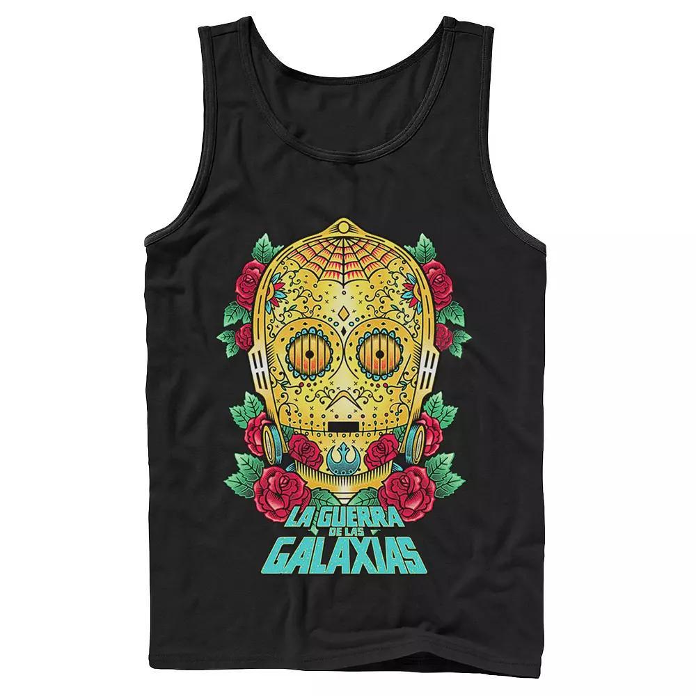 Men's Star Wars C-3PO La Guerra De Las Galaxias Head Shot Tank Top,  Product Image