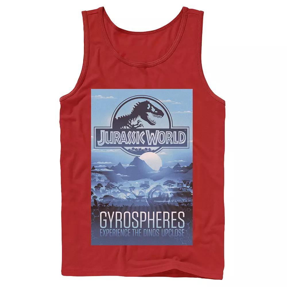 Men's Jurassic World Gyrospheres Tour Park Poster Graphic Tank Top,  Product Image