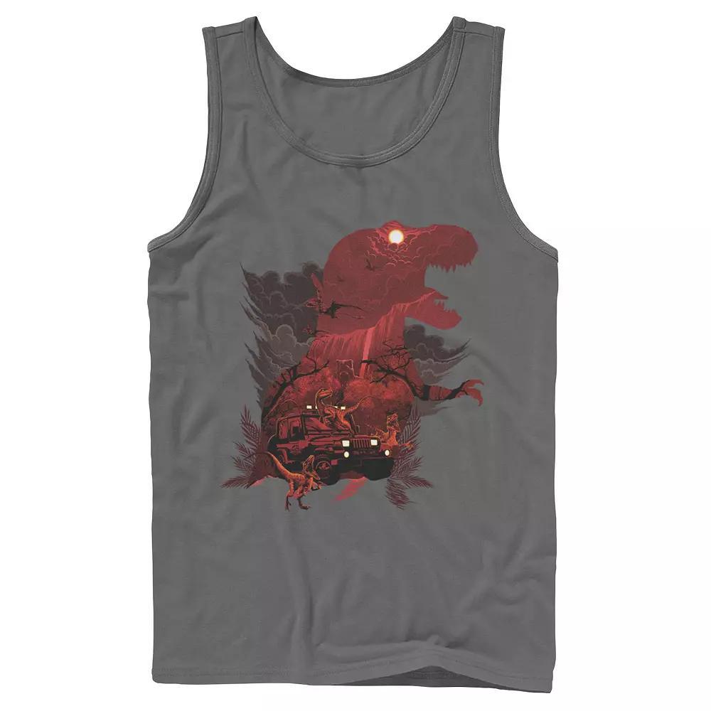 Mens Jurassic Park T-Rex Red Safari Collage Tank Top, Men's,  Product Image