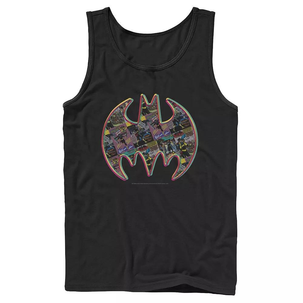 Men's DC Comics Batman Neon Comic Cover Logo Tank Top,  Product Image