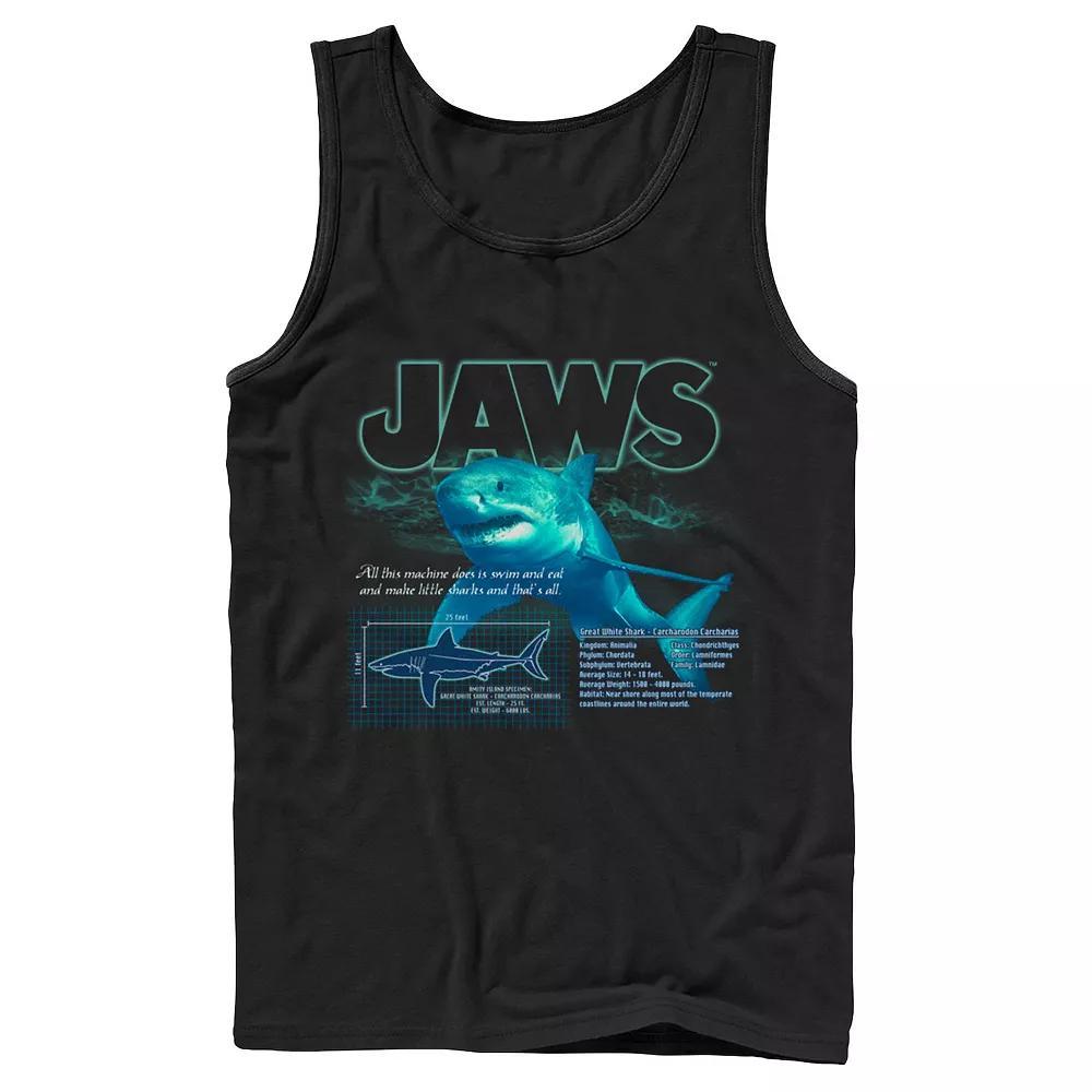Men's Jaws Great White Shark Description Blueprint Tank Top,  Product Image