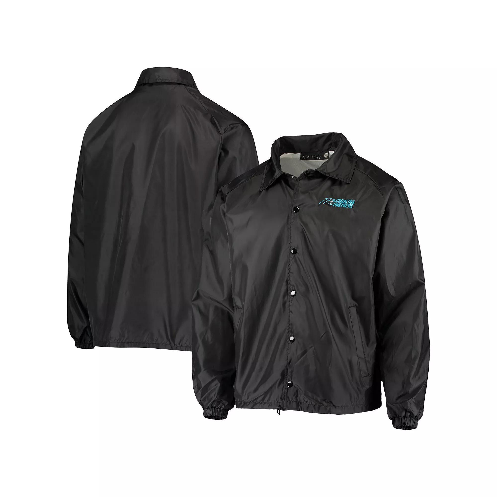 Men's Black Pittsburgh Steelers Coaches Classic Raglan Full-Snap Windbreaker Jacket,  Product Image