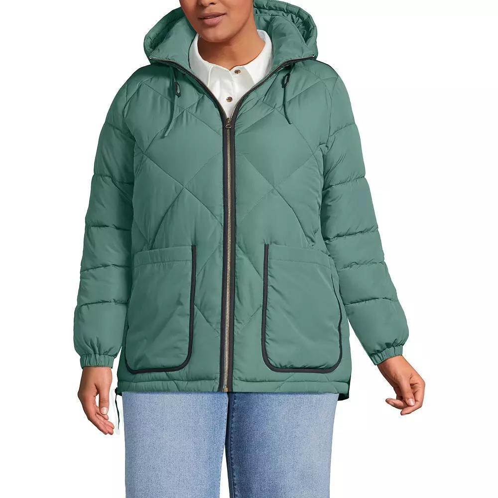 Plus Lands' End FeatherFree Insulated Hooded Quilted Jacket, Women's,  Product Image