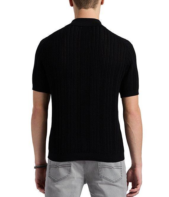 Buffalo David Bitton Wasko Textured Cable Knit Short Sleeve Polo Shirt Product Image