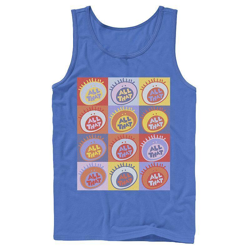 Mens Nickelodeon All That Classic Vintage Logo Panels Graphic Tank Top Grey Product Image