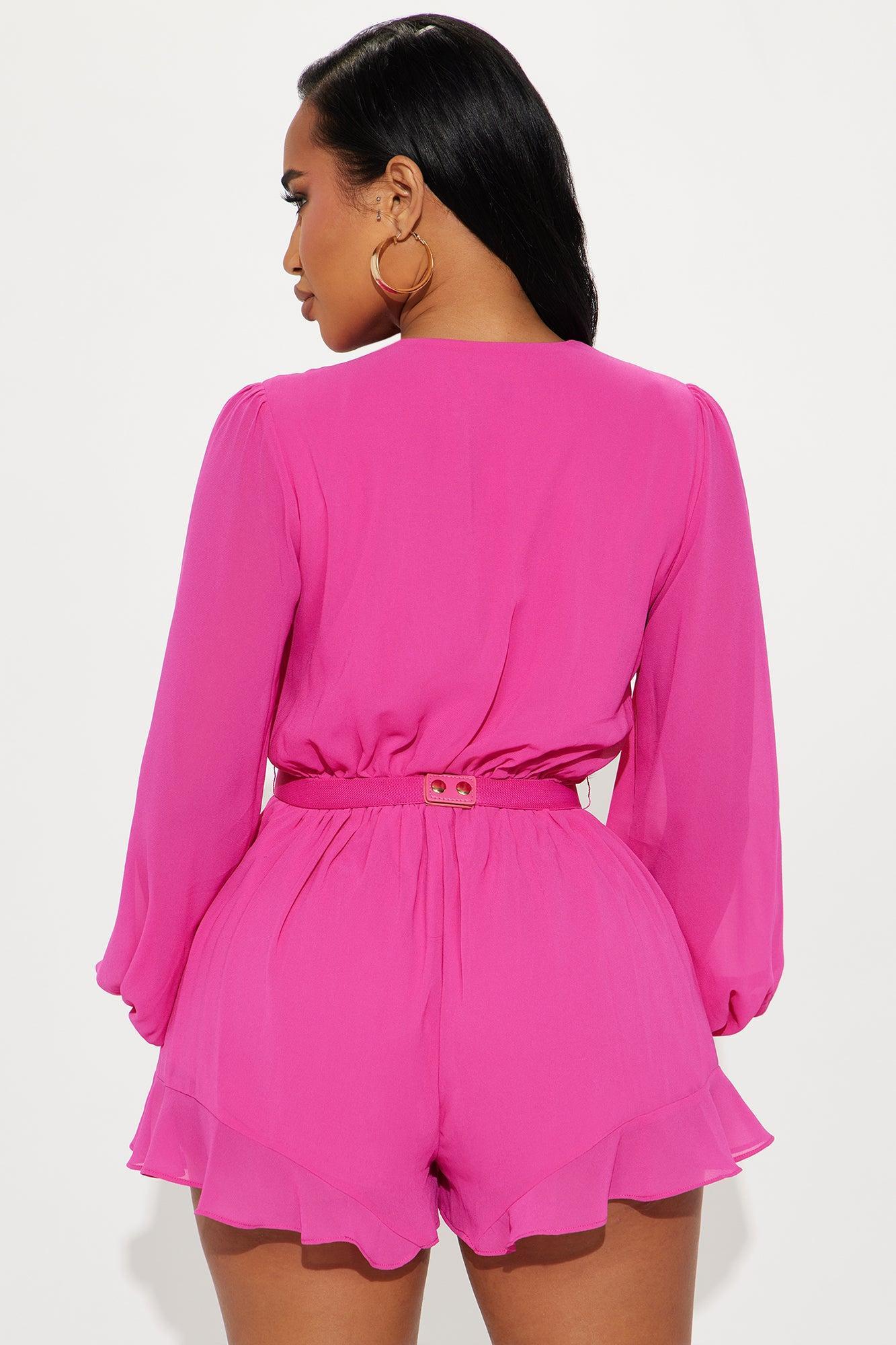 All For You Romper - Hot Pink Product Image