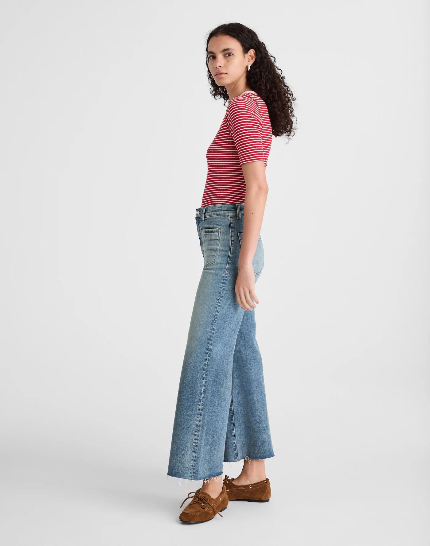 Flared Wide-Leg Crop Jeans Product Image