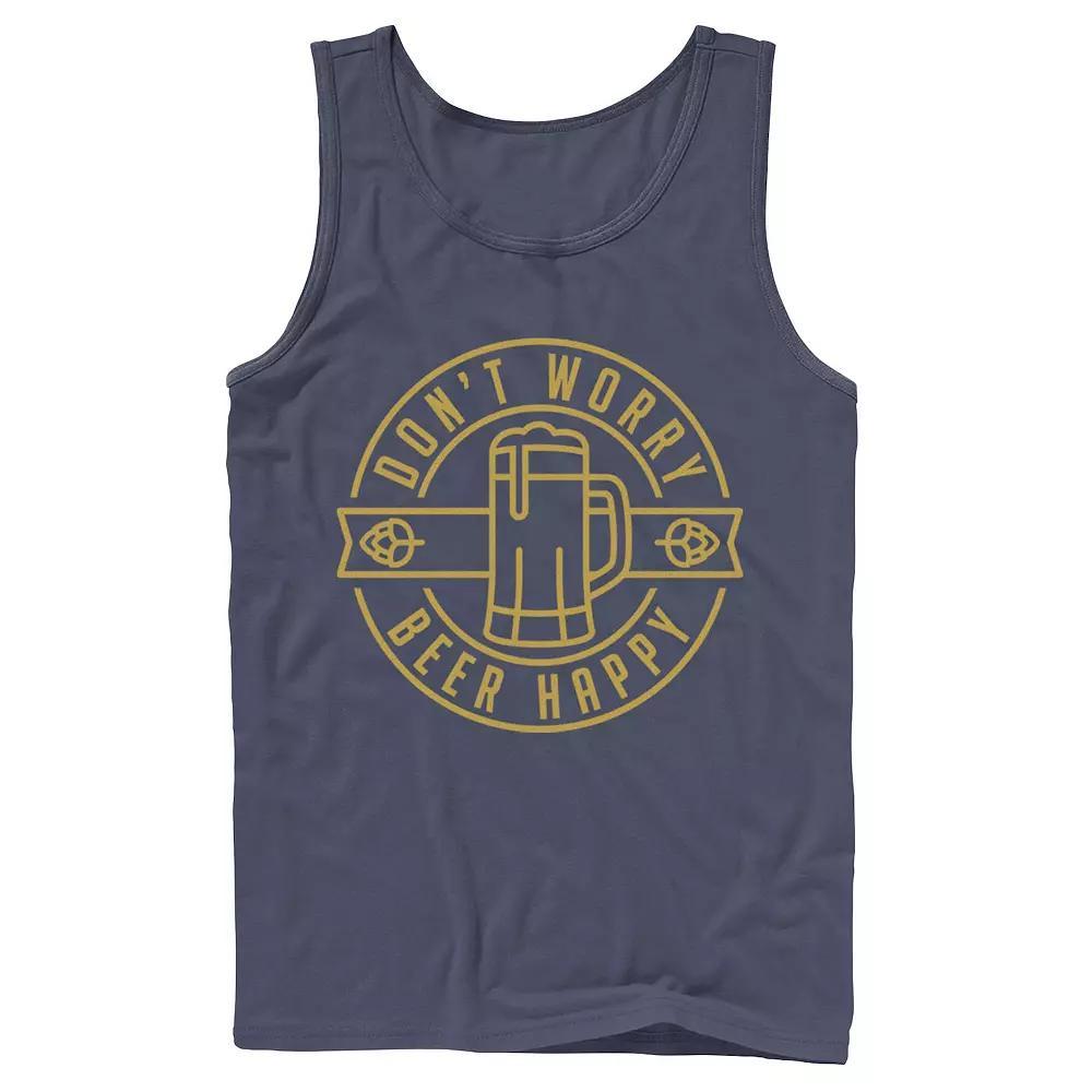 Men's Don't Worry Beer Happy Circle Tank Top,  Product Image