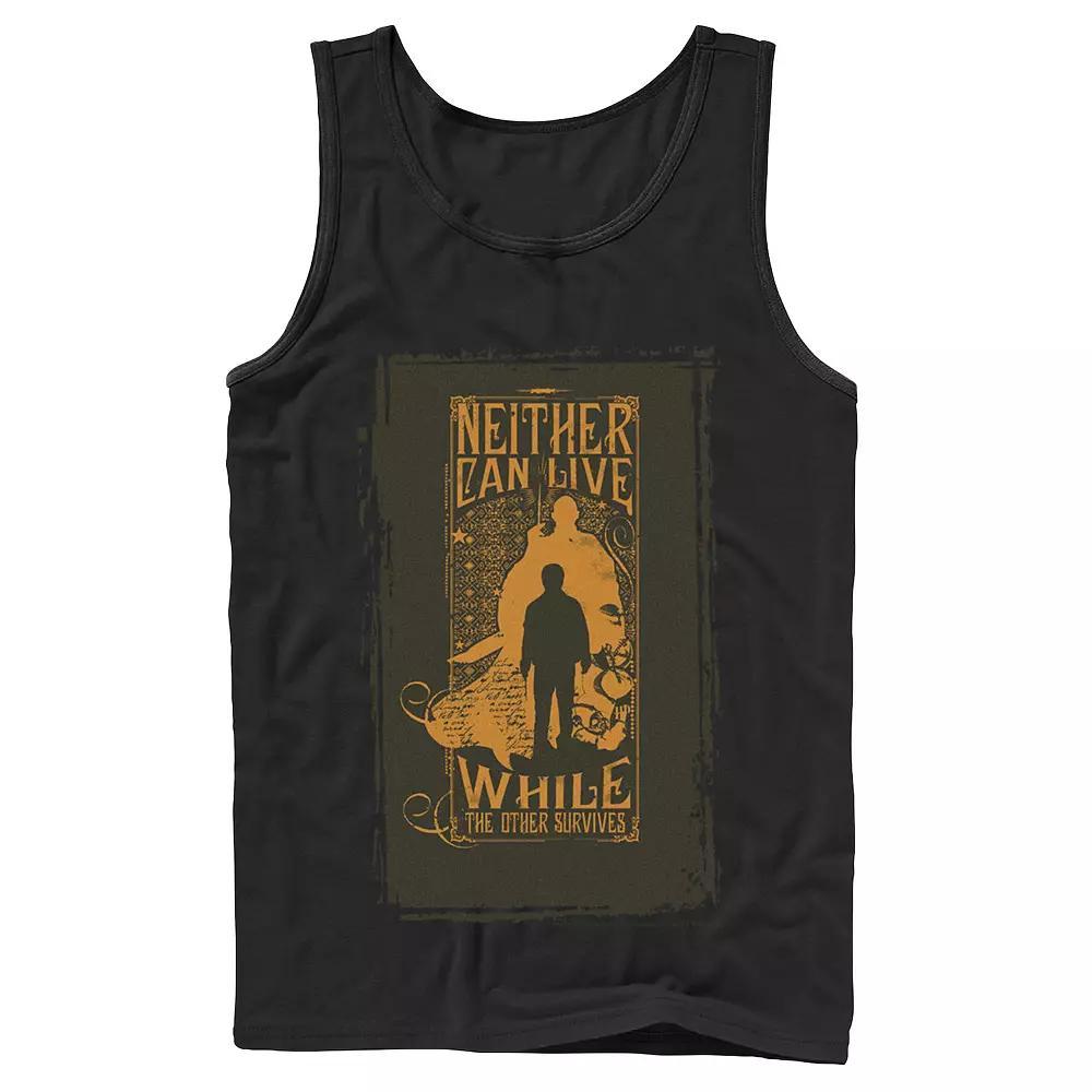 Men's Harry Potter Neither Can Live While The Other Survives Quote Tank Top,  Product Image