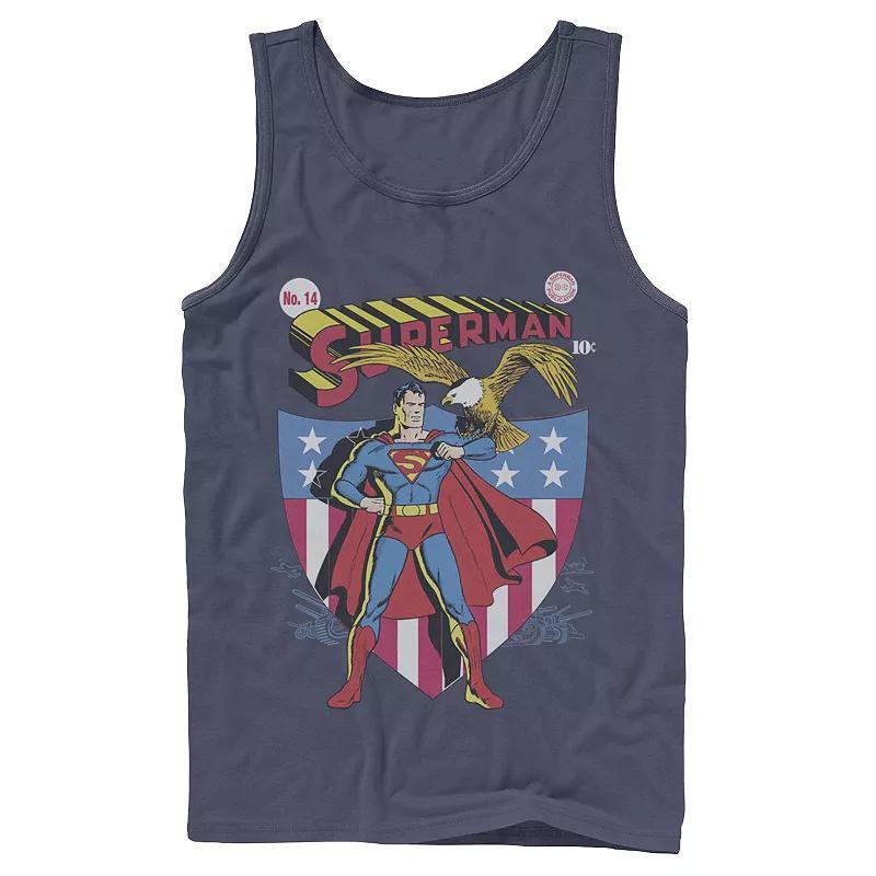 Men's DC Comics Superman Stars And Stripes Poster Tank Top, Size: XL, Blue Product Image