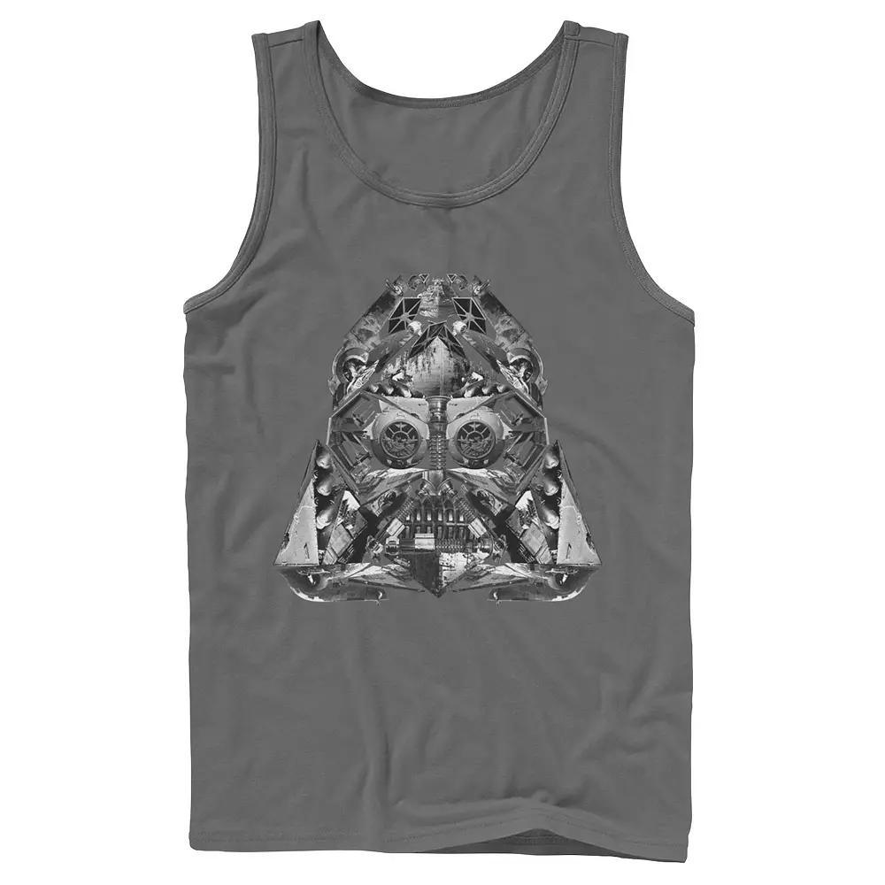 Men's Star Wars Vader Helmet Empire Ship Assembly Tank Top, Size: Small, Grey Product Image