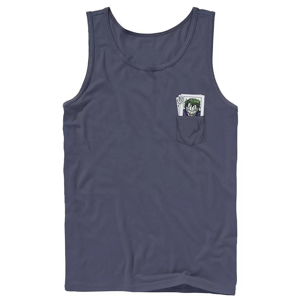 Men's DC Comics The Joker Cards Pocket Graphic Tank Top, Size: Small, Blue Product Image