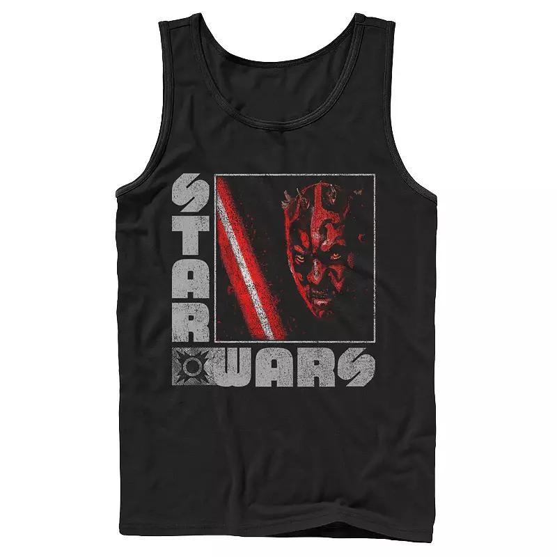 Men's Star Wars Darth Maul Distressed Square Portrait Tank Top, Size: XXL, Black Product Image