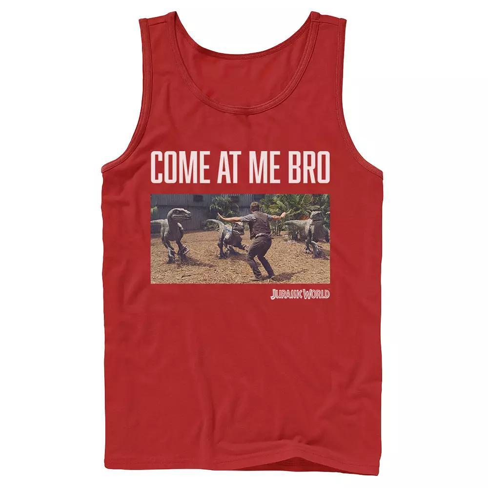 Men's Jurassic World Come At Me Bro Movie Still Graphic Tank Top,  Product Image