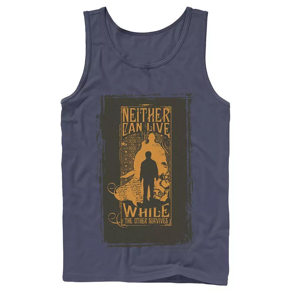 Men's Harry Potter Neither Can Live While The Other Survives Quote Tank Top,  Product Image