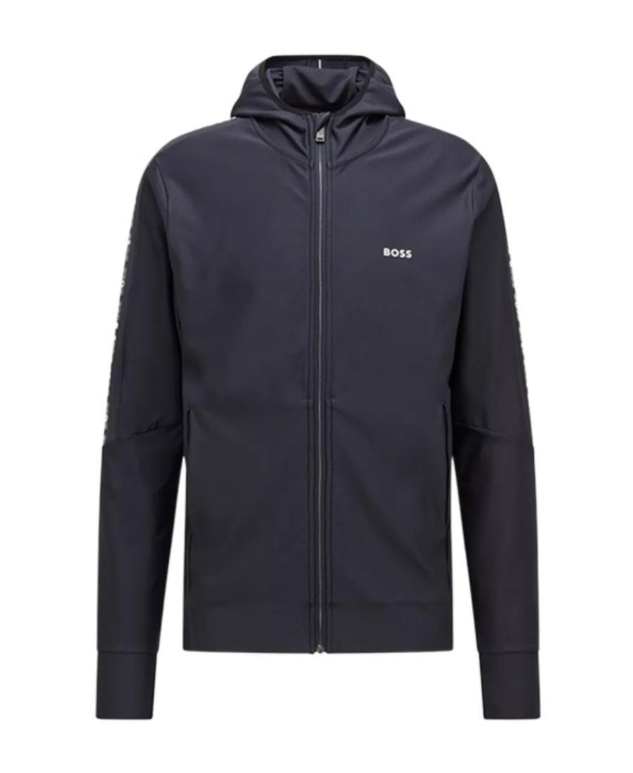 HUGO BOSS Hooded Zipper Casual Jacket In Black Product Image