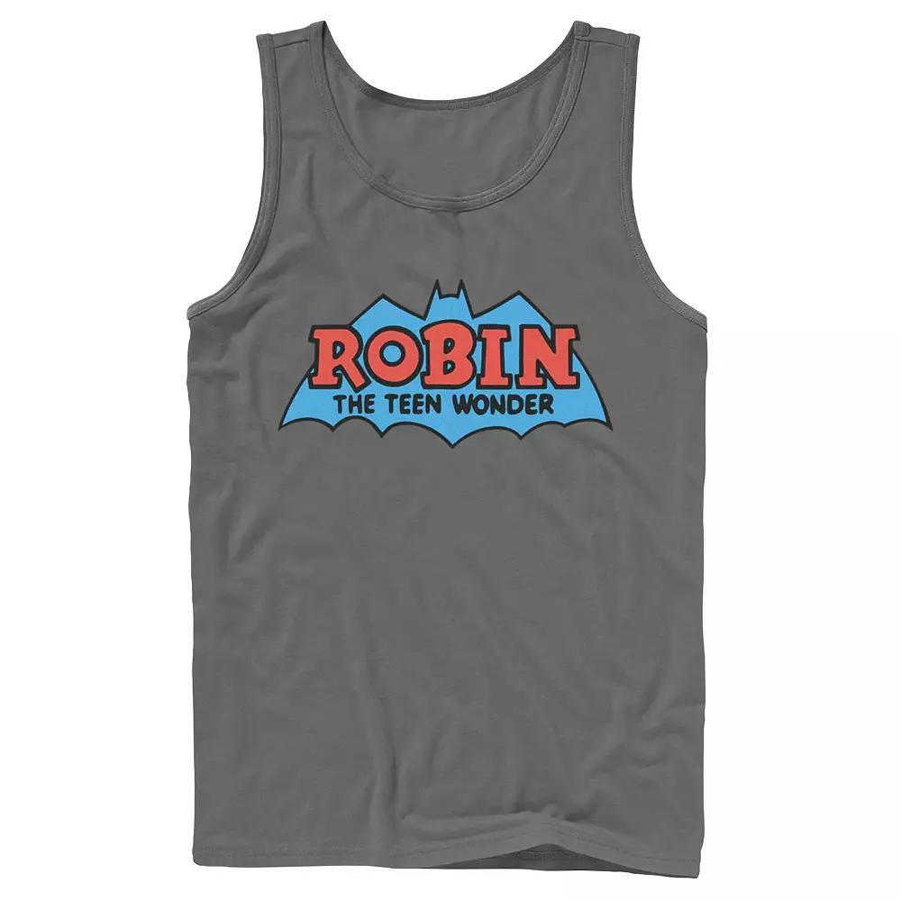 Men's DC Comics Robin The Teen Wonder Classic Logo Tank Top, Size: Small, Grey Product Image