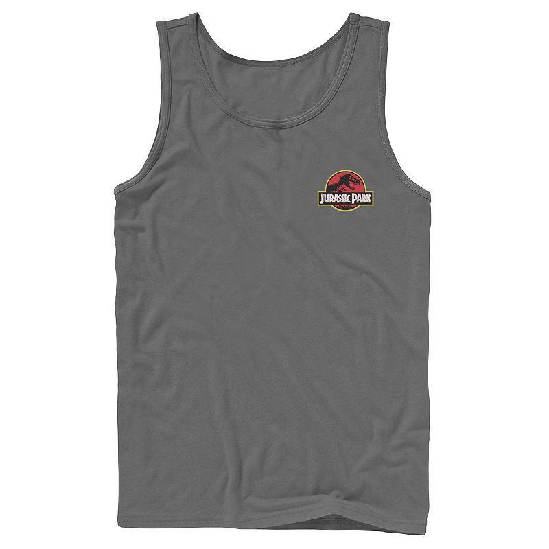 Men's Jurassic Park Tilted Retro Grid Logo Tank Top,  Product Image