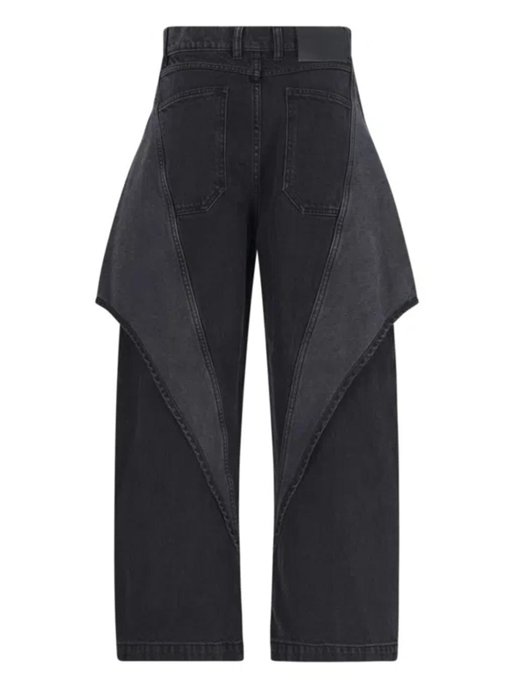 JW ANDERSON Cropped Sculptural Denim Jeans In Black Product Image