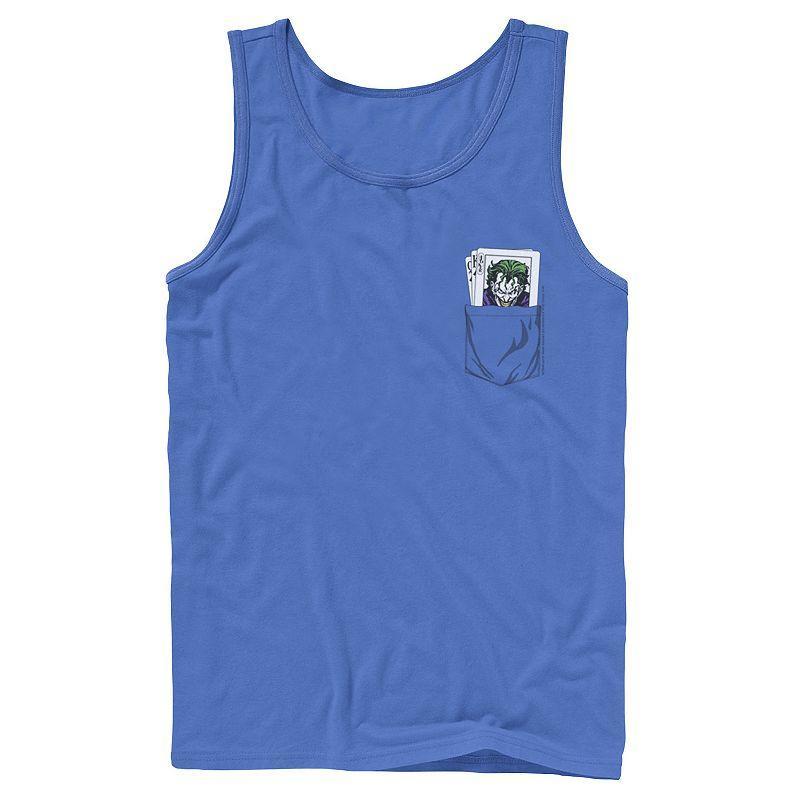 Men's DC Comics The Joker Cards Pocket Graphic Tank Top, Size: Small, Blue Product Image