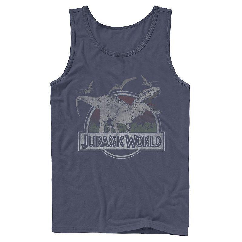 Men's Jurassic World T-Rex Dinosaurs Scene Logo Graphic Tank Top, Size: XL, Black Product Image