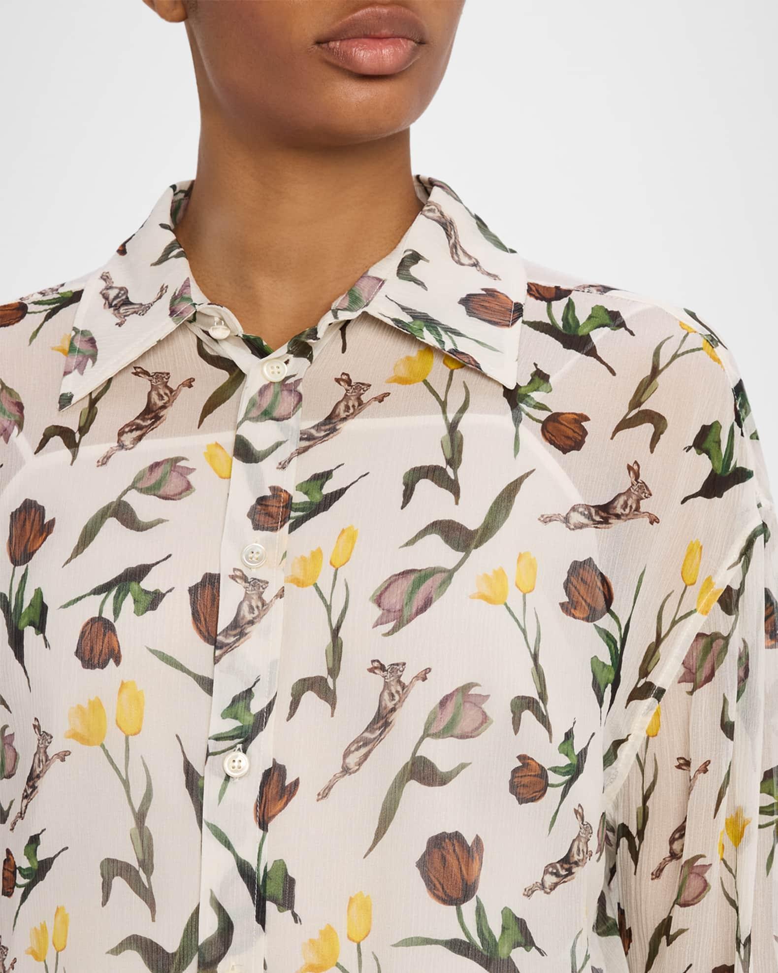 Floral-Print Button-Down Shirt Product Image