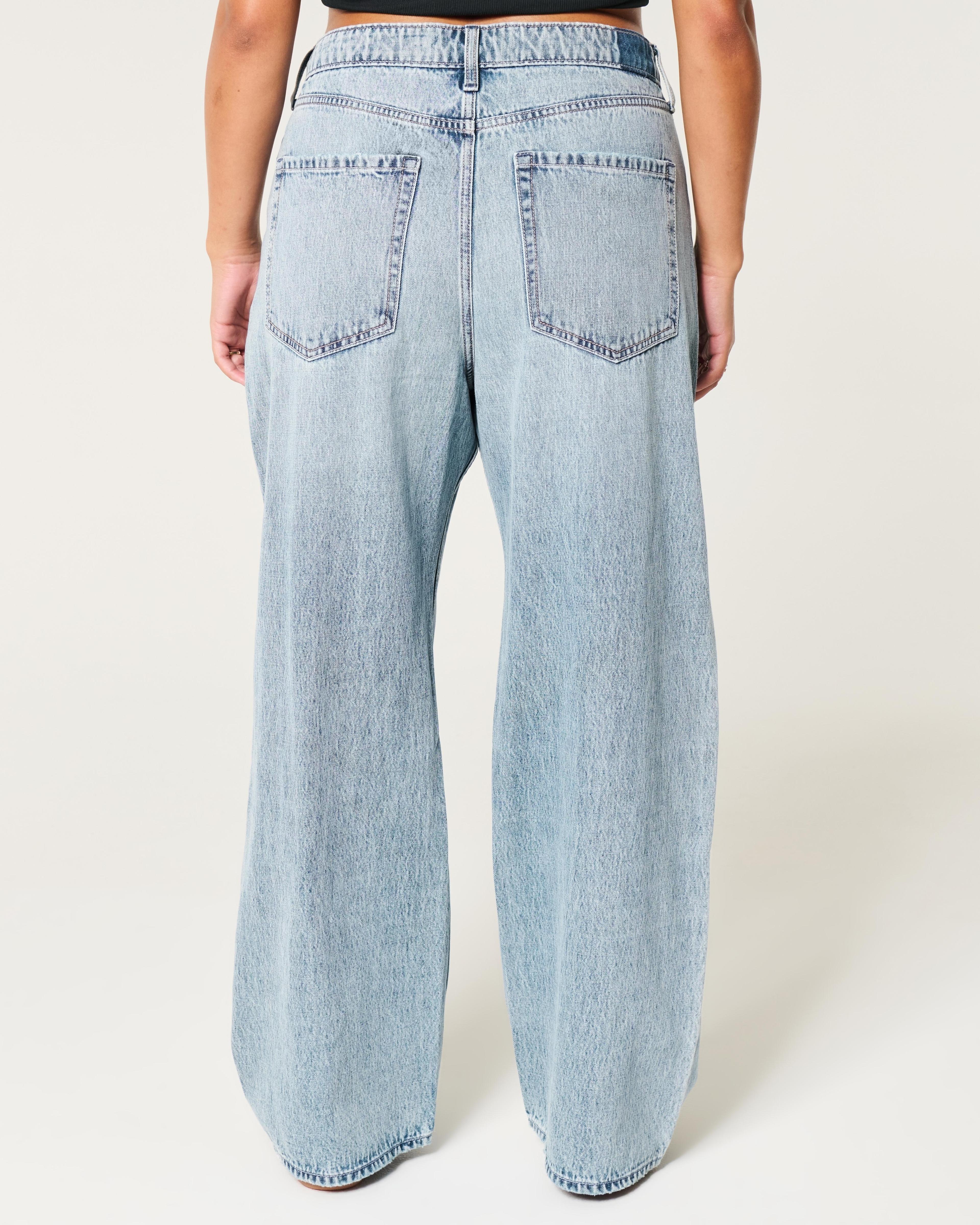 Ultra High-Rise Medium Wash Baggy Jeans Product Image