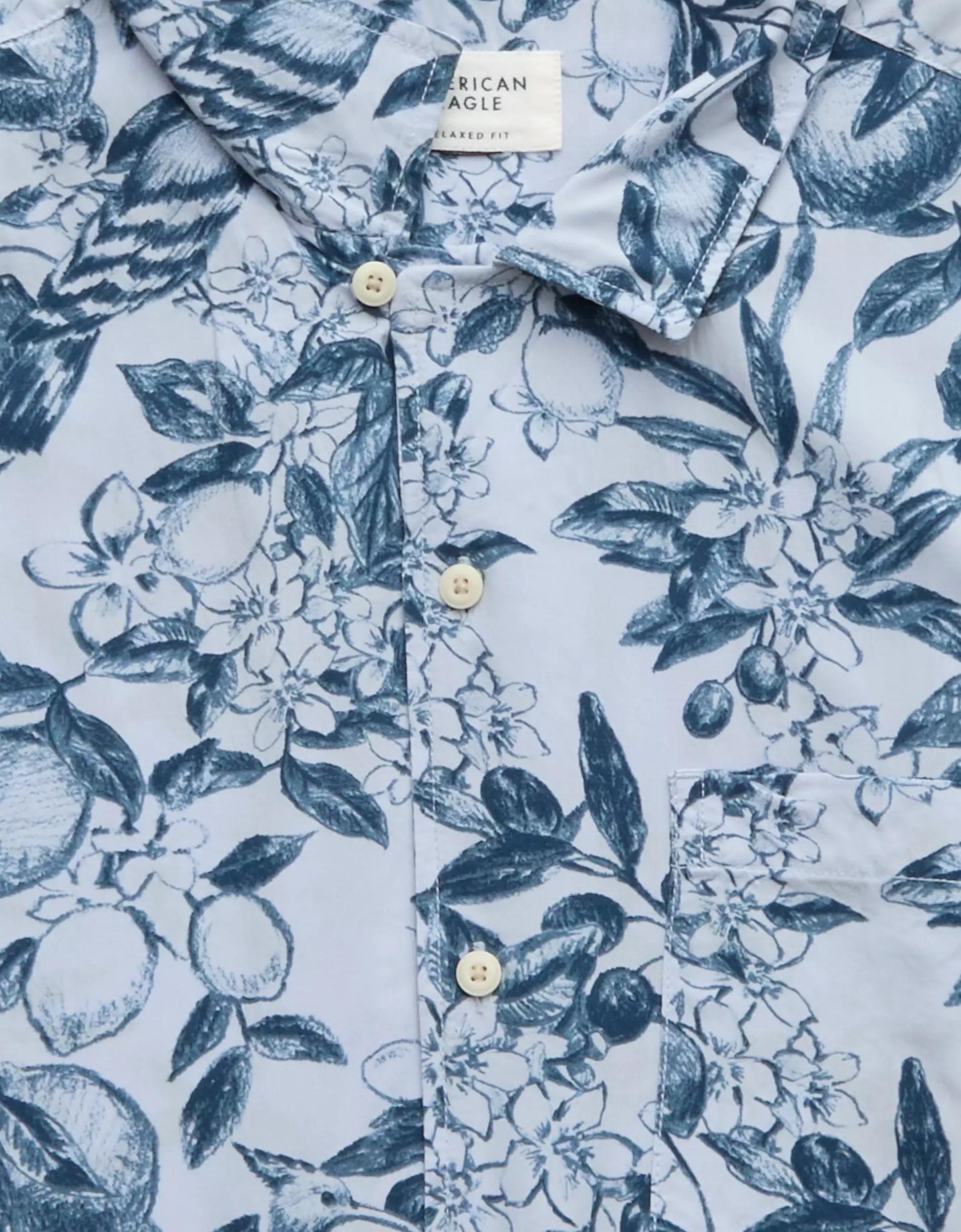 AE Poolside Floral Button-Up Shirt Product Image