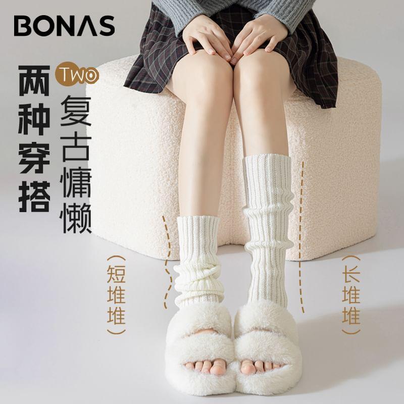 Plain Ribbed Knit Leg Warmers (Various Designs) Product Image