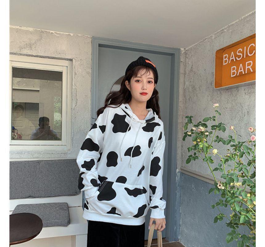 Cow Print Hoodie Product Image