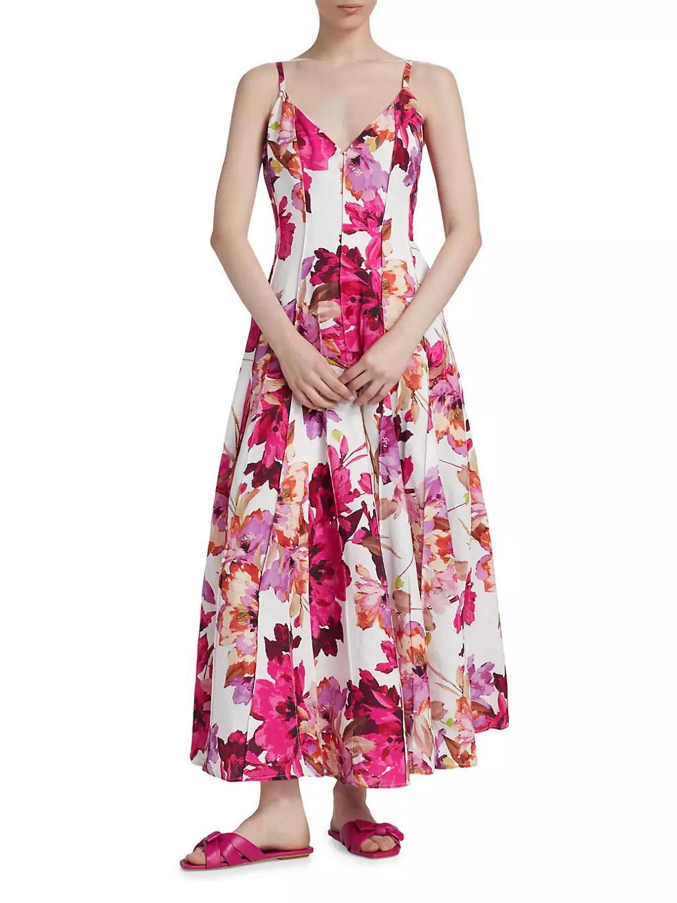 Michah Floral Panelled Midi-Dress Product Image