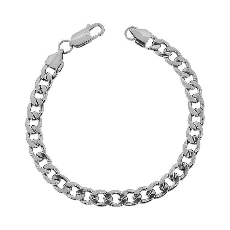 LYNX Stainless Steel Curb Chain Bracelet - 8.75-in., Mens Grey Product Image