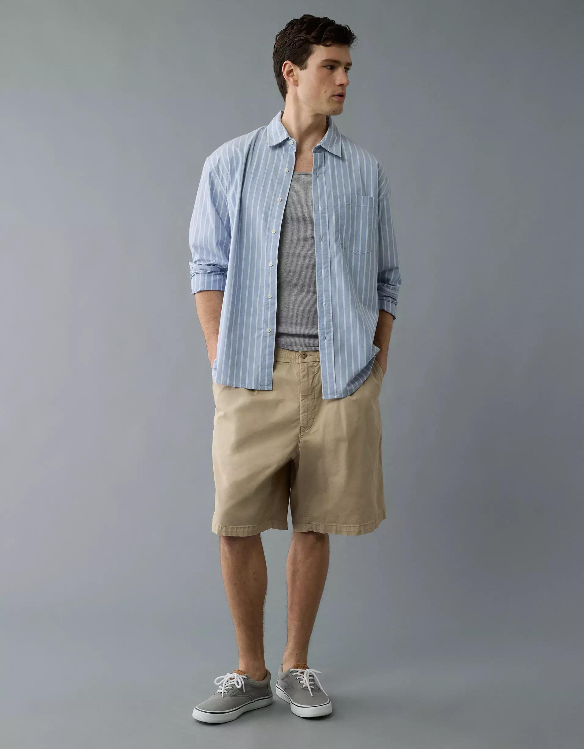 AE Everyday Relaxed Poplin Button-Up Shirt Product Image