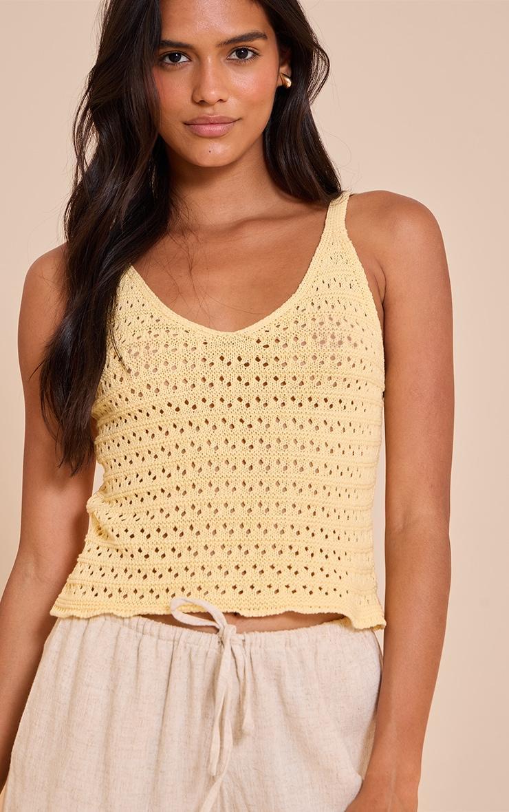 Yellow Crochet Cami Top Product Image