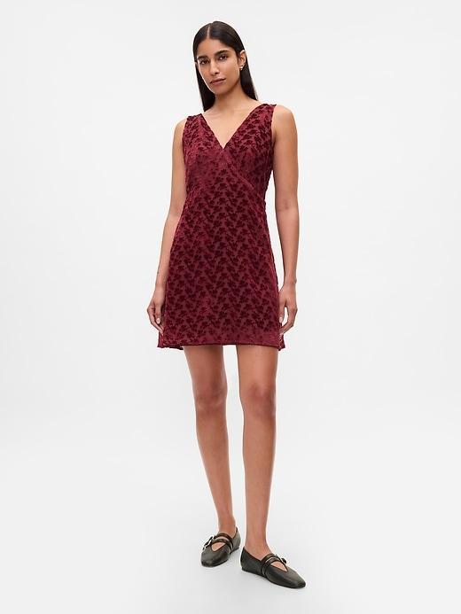 Velvet Floral Mini Dress Product Image