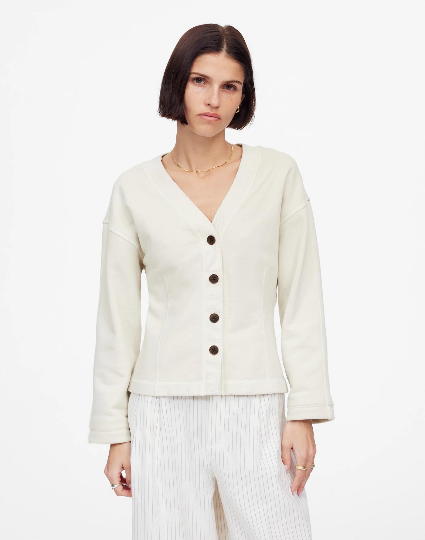 Darted Cardigan Sweatshirt Product Image