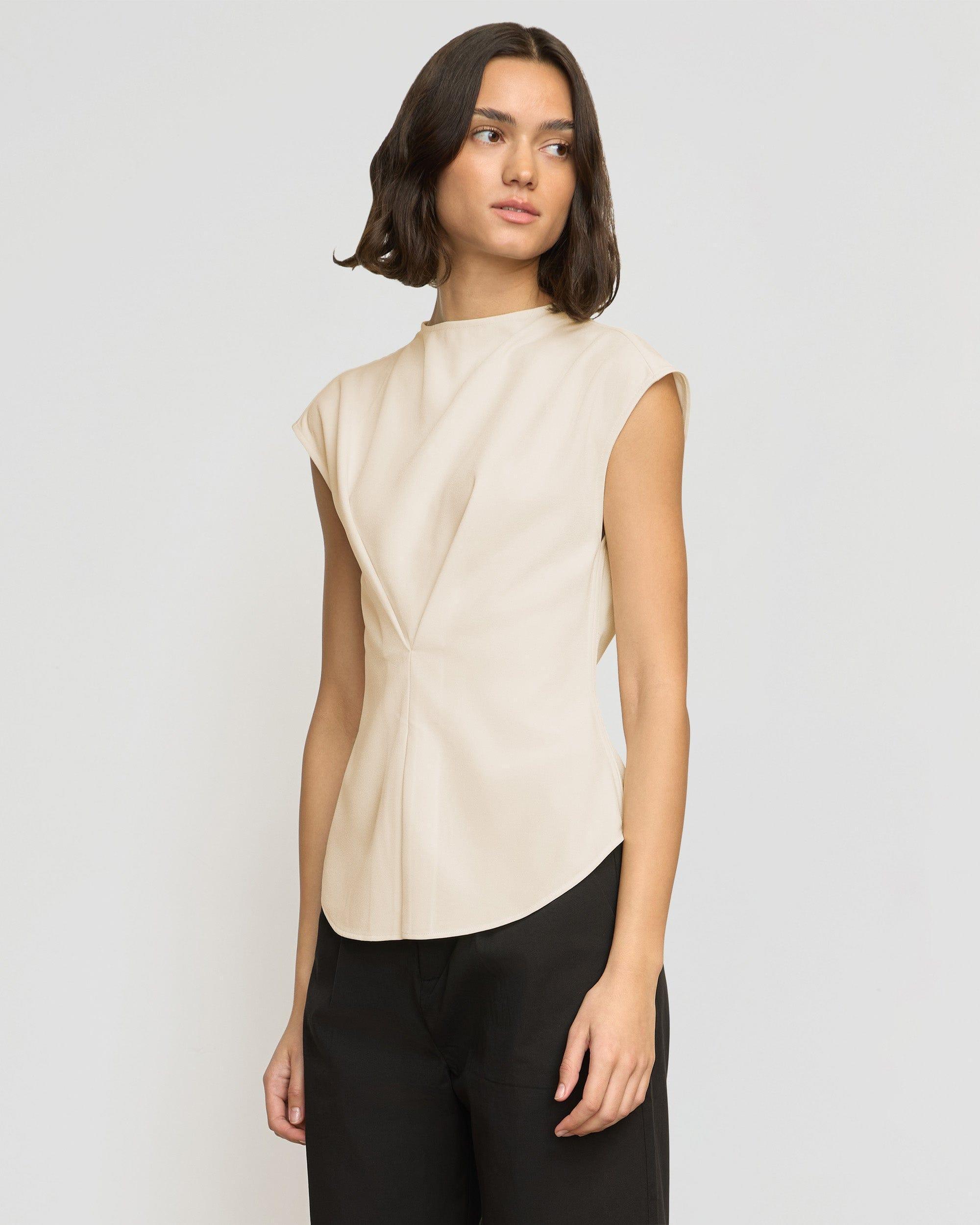 Jacqueline Semi-Sheer Crepe Blouse Product Image