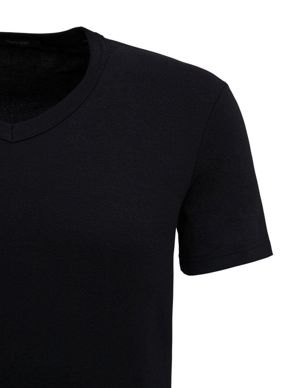 TOM FORD Black V Neck T-shirt Product Image