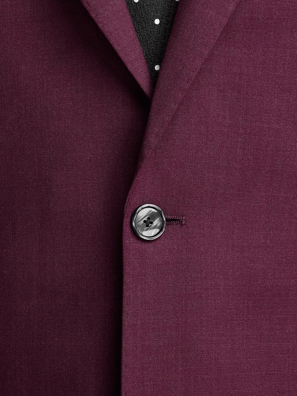 Wool Stretch Bengaline Single Breasted Peak Lapel Suit - Plum Product Image