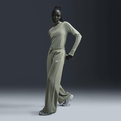 Womens Nike Sportswear Club Fleece Mid-Rise Wide-Leg Sweatpants Product Image