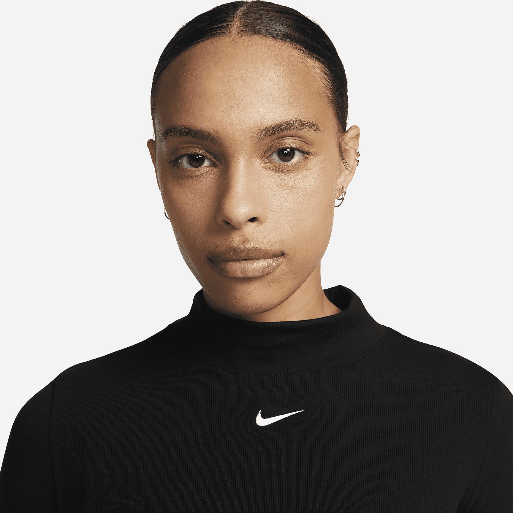 Nike Sportswear Essential Women's Ribbed Mock-Neck Long-Sleeve Top Product Image
