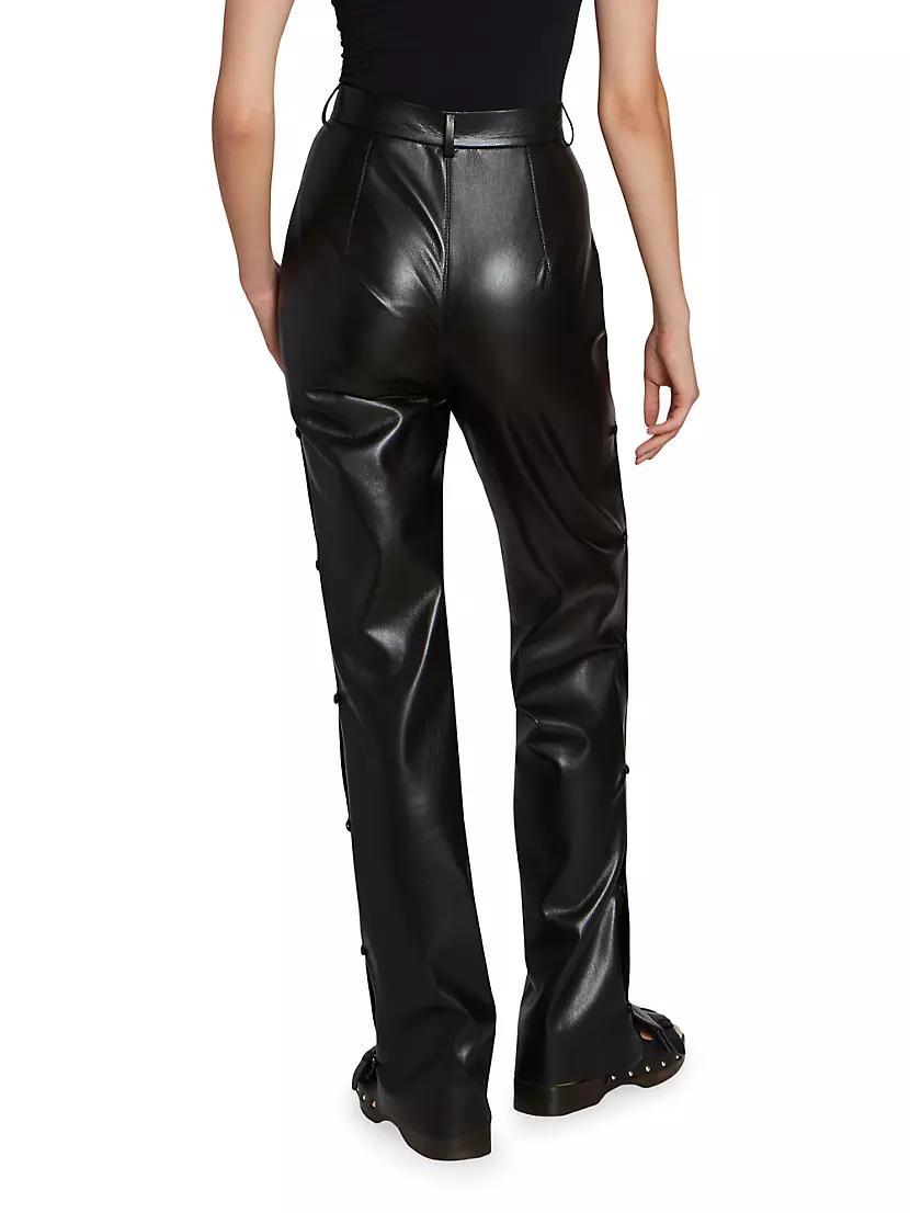 Felina Faux Leather Side-Button Pants Product Image