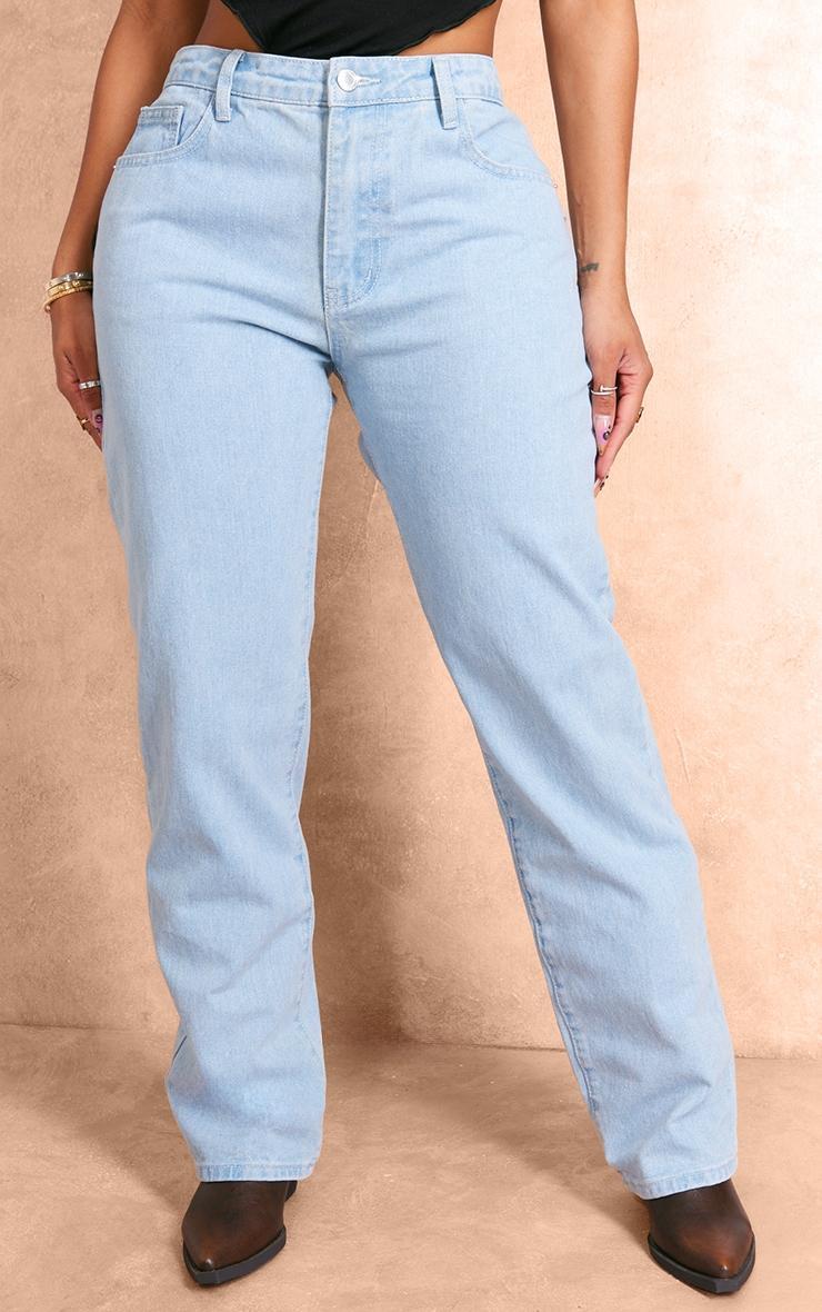 Shape Washed Blue Denim Star Embossed Bum Detail Jeans Product Image